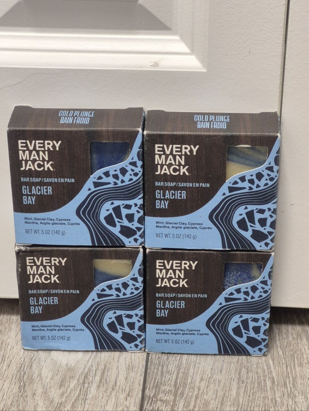 Every Man Jack Glacier Bay Cold Plunge  5 oz Bar Soaps LOT of 4 Total 20 oz NEW